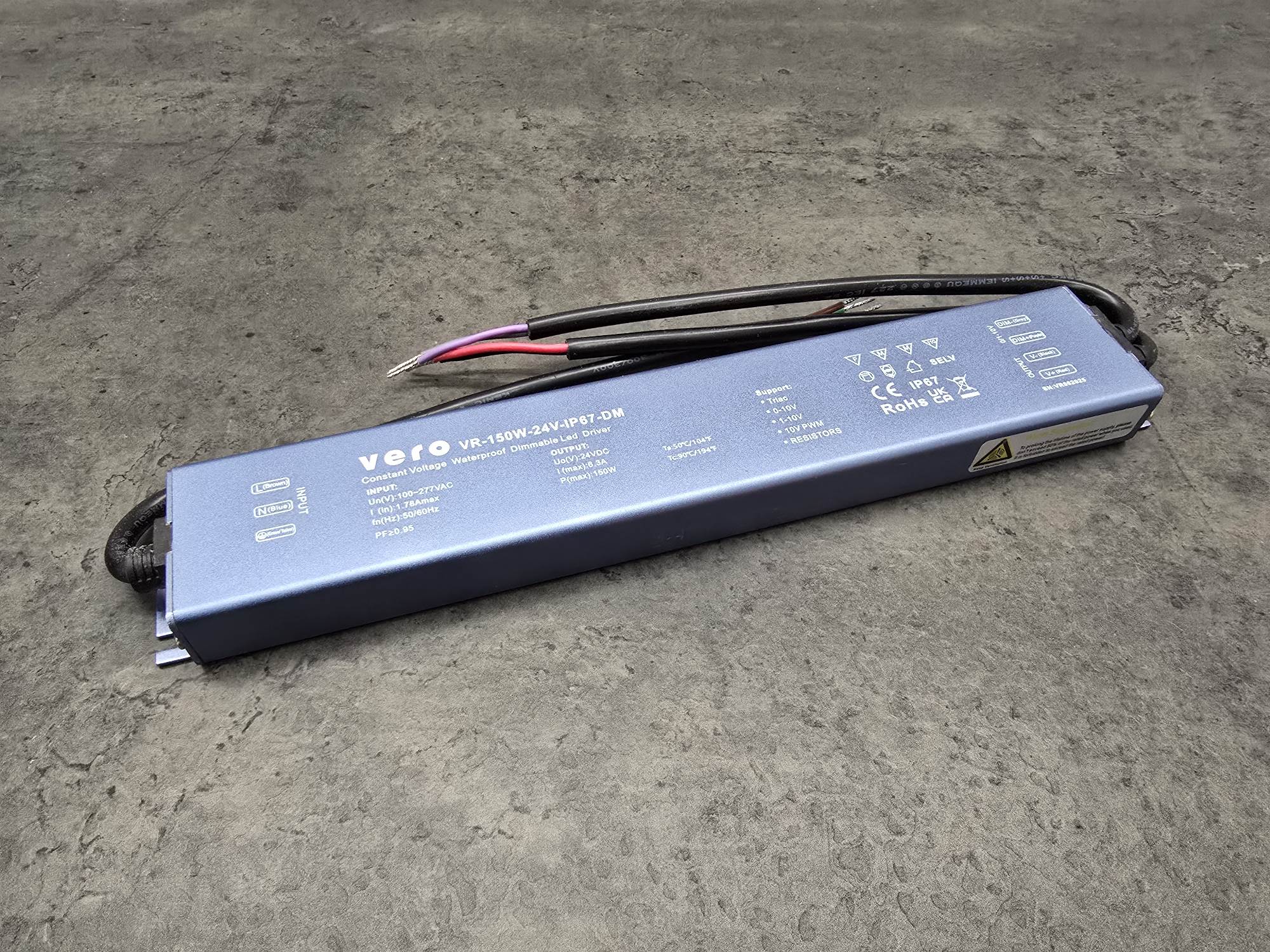 150w 150W Dimmable 24V LED Driver - IP67 High Performance, TRIAC Control - Image 1