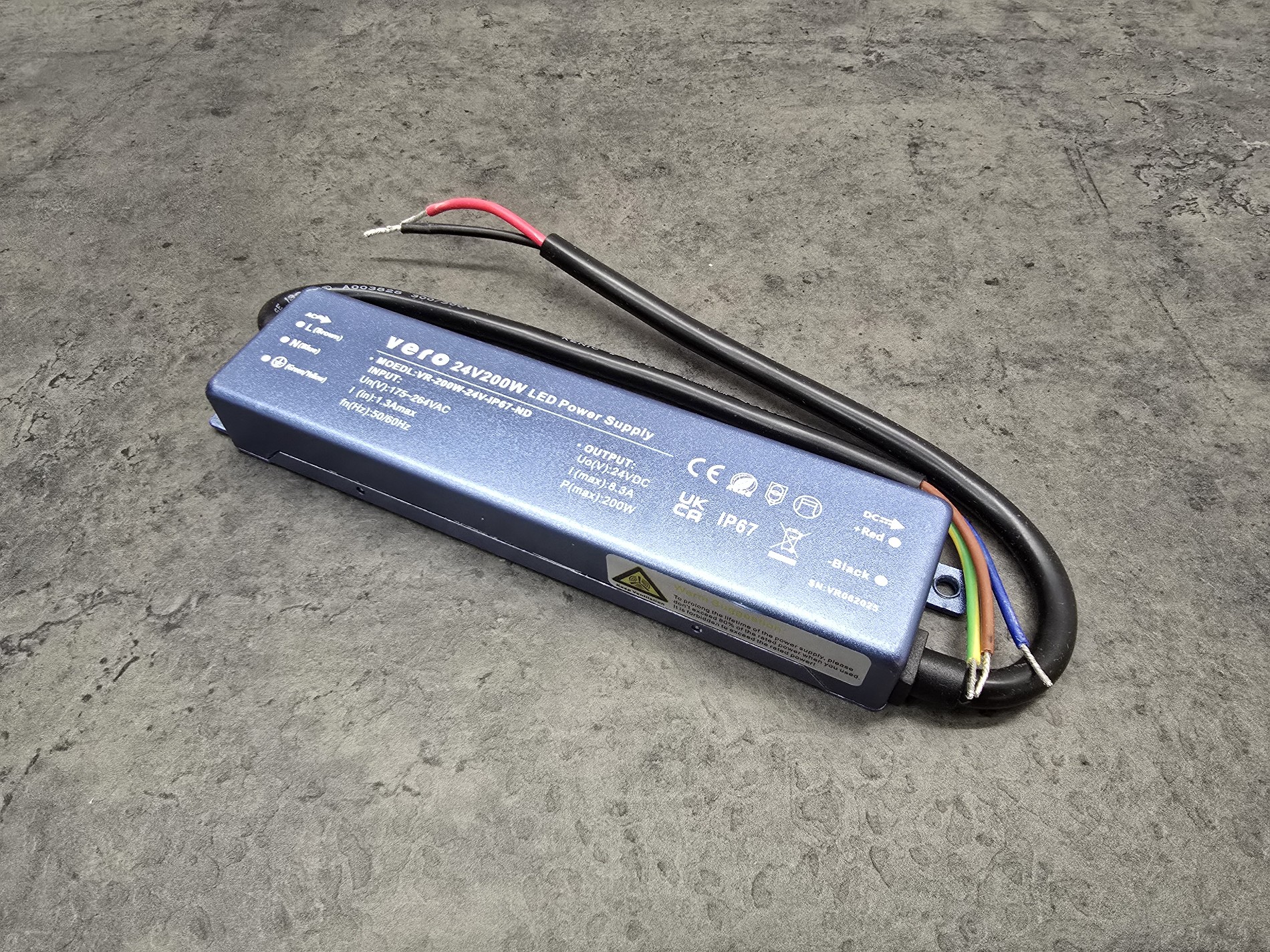 200w 200W Ultra Slim 24V Non-Dimmable LED Driver - IP67 Commercial Grade - Image 1