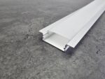 Recessed Wide Aluminium LED Profile (2m) - Premium Coverage, Max PCB 27mm - Complete with Fixing Accessories