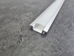 Recessed Slim Aluminium LED Profile (2m) - Architectural Flush-Fit, Max PCB 12mm - Complete with Fixing Accessories