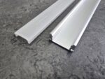 Ultra-Slim Surface Mounted Aluminium LED Profile (1m) - Low Profile Design, Max PCB 12mm - Includes End Caps & Clips