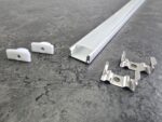 Ultra-Slim Surface Mounted Aluminium LED Profile (1m) - Low Profile Design, Max PCB 12mm - Includes End Caps & Clips - Image 3
