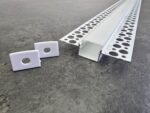 Plaster-In Standard Aluminium LED Profile (2m) - Architectural Trimless Finish, Max PCB 17mm - Complete with Fixings