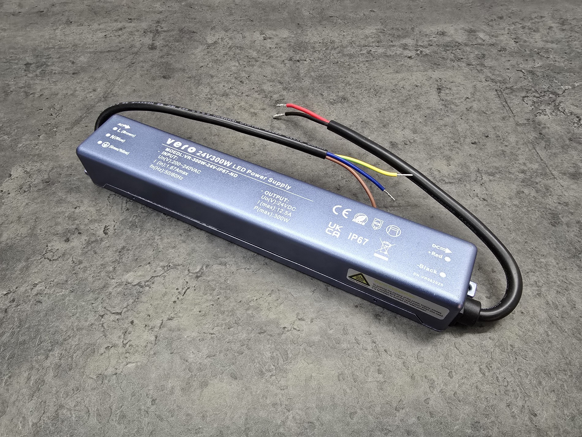 300w 300W Ultra Slim 24V Non-Dimmable LED Driver - IP67 Heavy Duty Output - Image 1