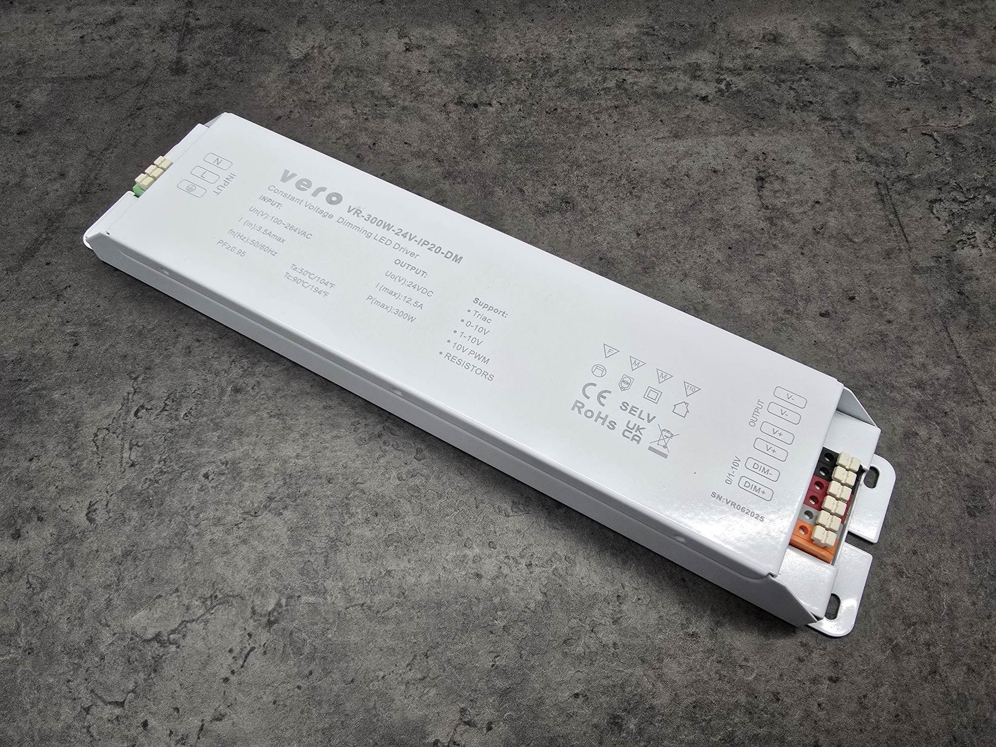 300w 300W Dimmable 24V LED Driver - Max Capacity TRIAC, Indoor IP20 - Image 1