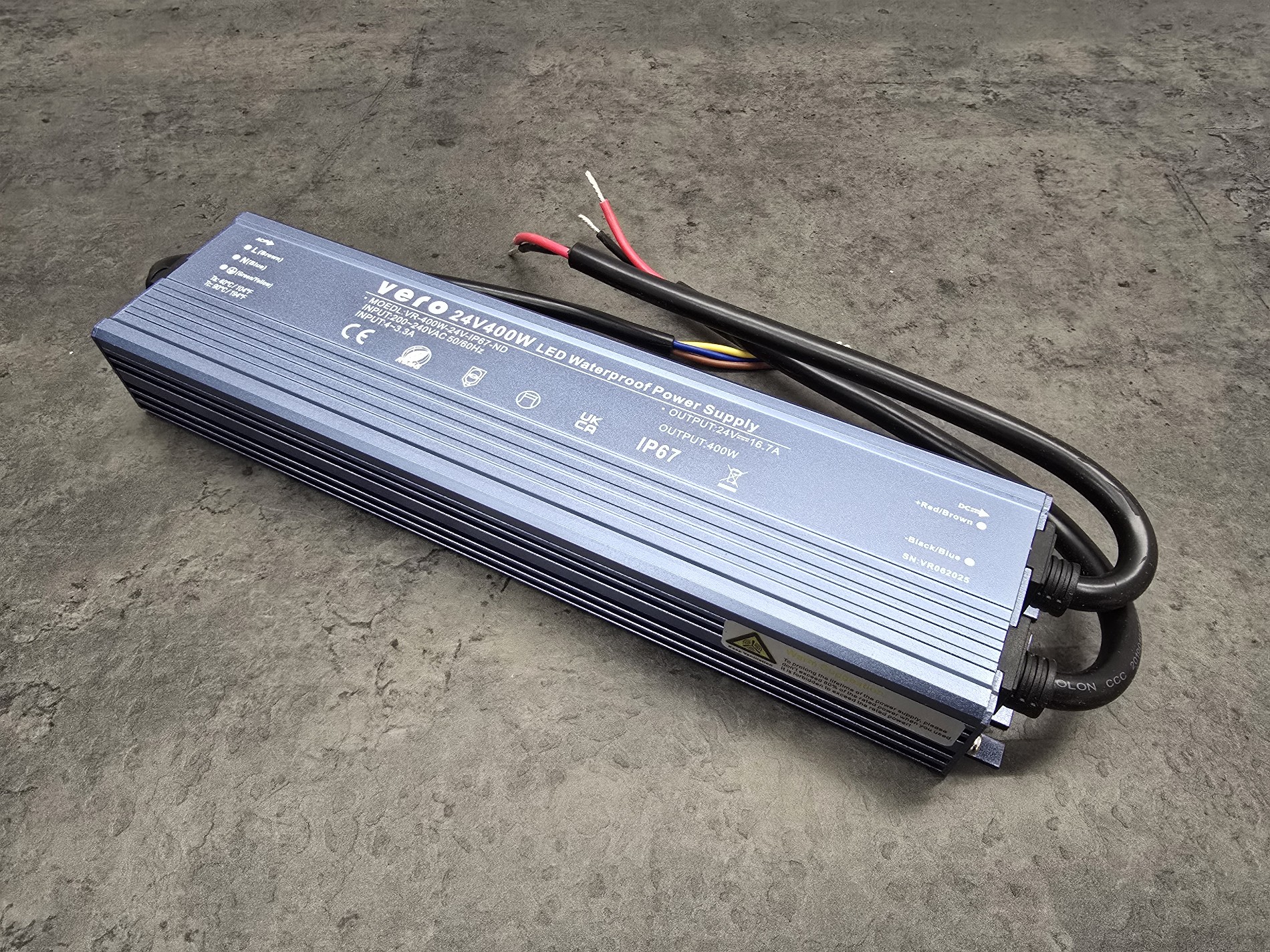 400w 400W Standard Size 24V Non-Dimmable LED Driver - IP67 Maximum Capacity - Image 1